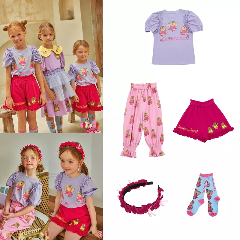 Neue Korea Bebe Sommer Mädchen Kleid Kinder Mode Kleidung Baby kurze Sets koreanische Kinder Mädchen Sport Baumwolle T-Shirt süße Socken