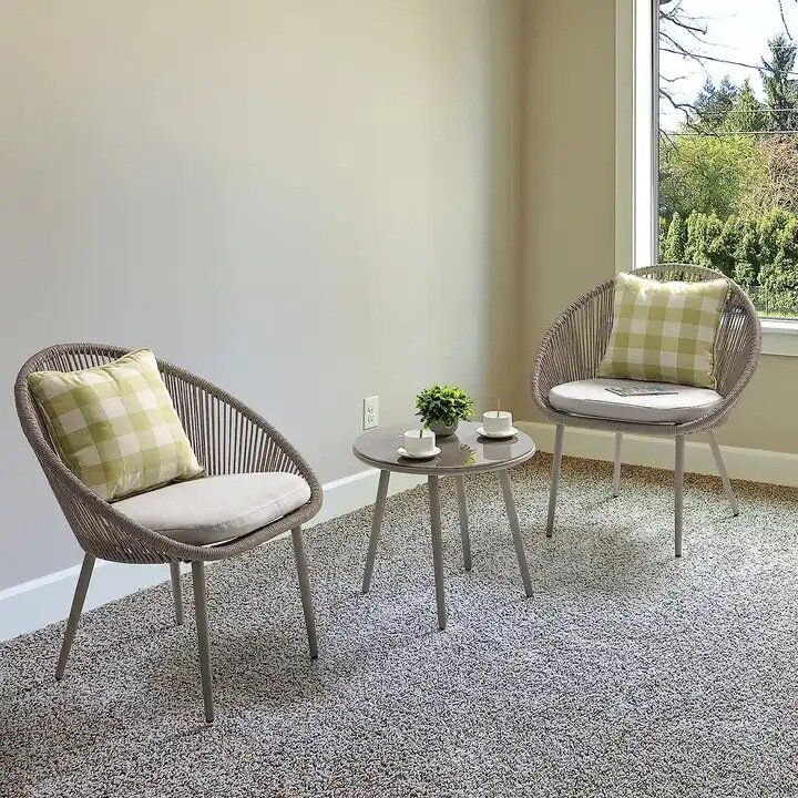 Lina PE tkane stół i krzesło wypoczynek na świeżym powietrzu dziedzińcu stół i krzesło krzesło ogrodowe i zestawy stolików kawowych