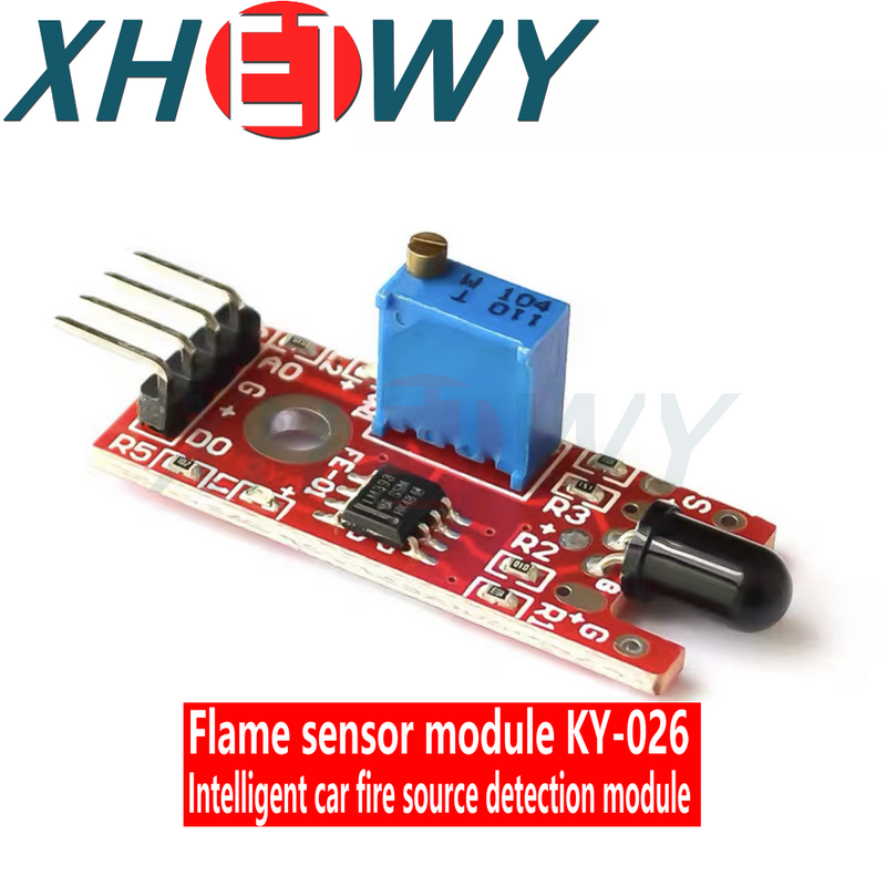 Módulo de sensor de llama de placa roja, KY-026, módulo inteligente de detección de fuente de fuego para coche