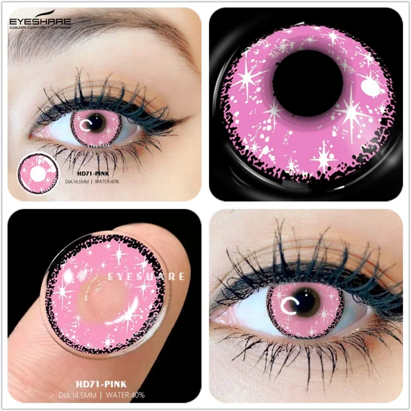 EYESHARE 2 sztuk kolorowe soczewki kontaktowe dla oczu Cosplay kolorowe soczewki niebieski soczewki kontaktowe roczne piękne oczy ucznia na soczewki kontaktowe