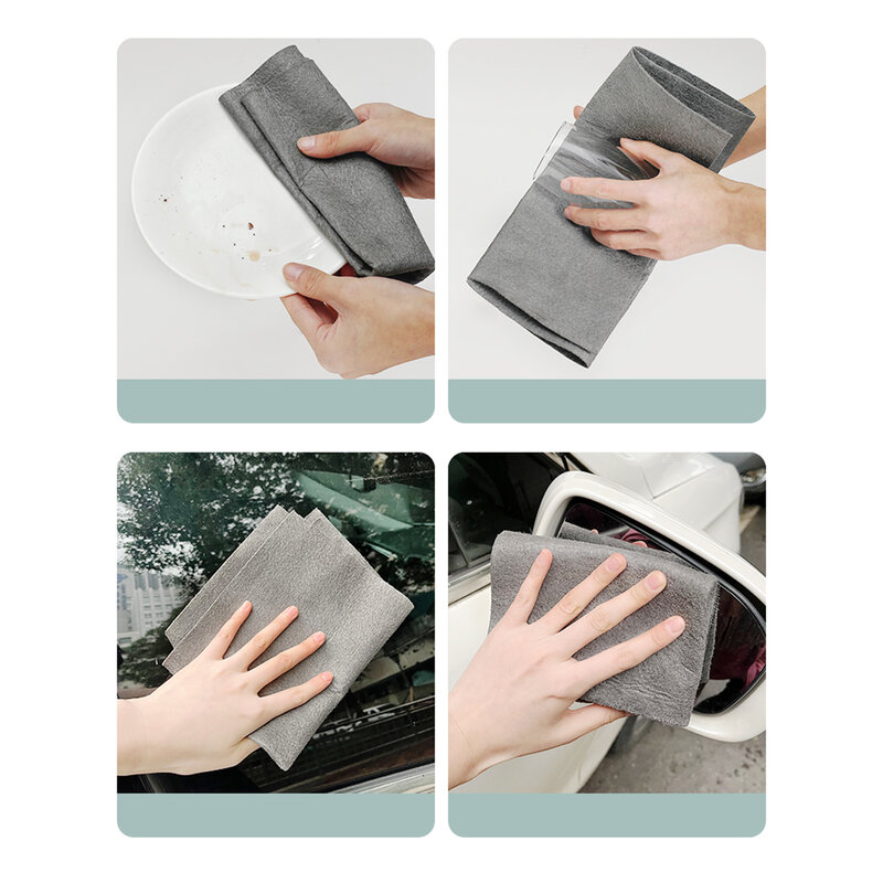 3/6 sztuk zagęszczony magiczne czyszczenie tkaniny do szyby przednie samochodowe lusterko okienne 30x30cm zmywalny miękki mikrofibra ręczniki do czyszczenia