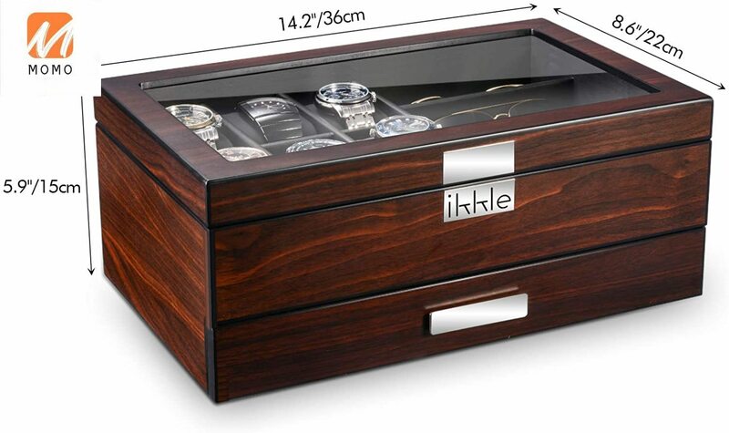 Коробка для часов, деревянная шкатулка для ювелирных изделий с ящиком, Мужская коробка для хранения аксессуаров
