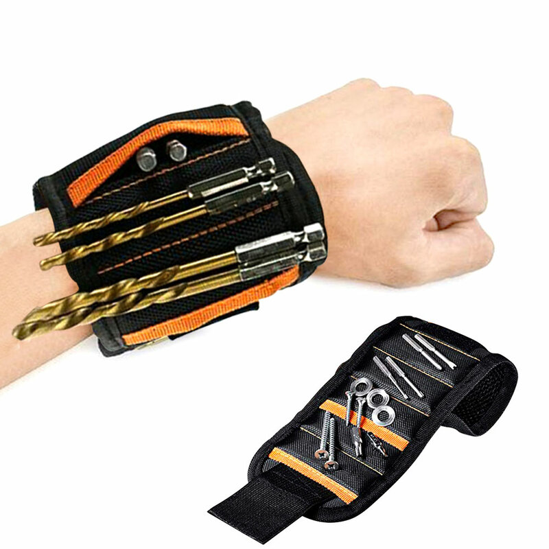 Magnetic Wrist Strap Tool With Portable Attachment Fixation Screw Powerful Magnetic Wrist Tool Man Perfect Cool Gift for DIY.