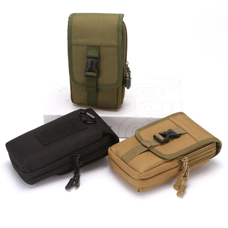 EDC Molle 가방 지갑 더블 레이어 야외 방수 군사 허리 패니 팩, 남자 전화 파우치 캠핑 사냥 전술 허리 가방