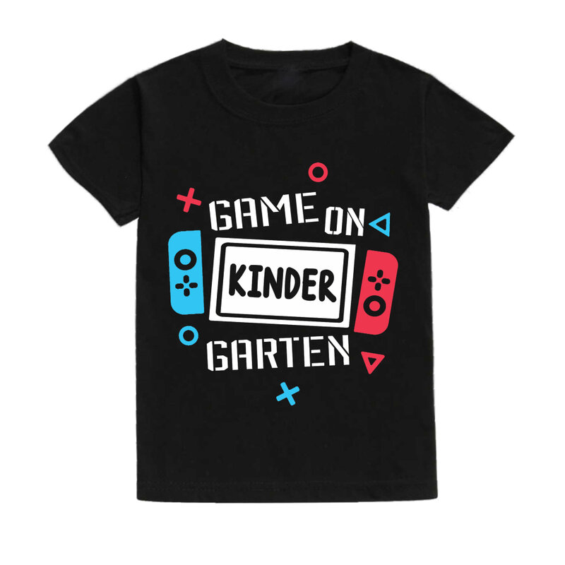 Olá Kindergarten camisa para crianças, camisa de volta à escola, camisa do primeiro dia da escola, presente do miúdo, menina e menino