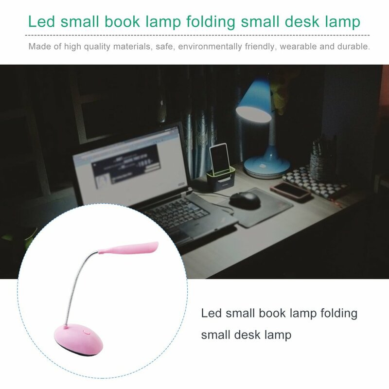 Dobrável LED Desk Lamp para Crianças, Dimmable Touch Table Lamp, 4.5V, AAA Bateria, Estudo do Estudante, Leitura, Proteção para os Olhos, Portátil
