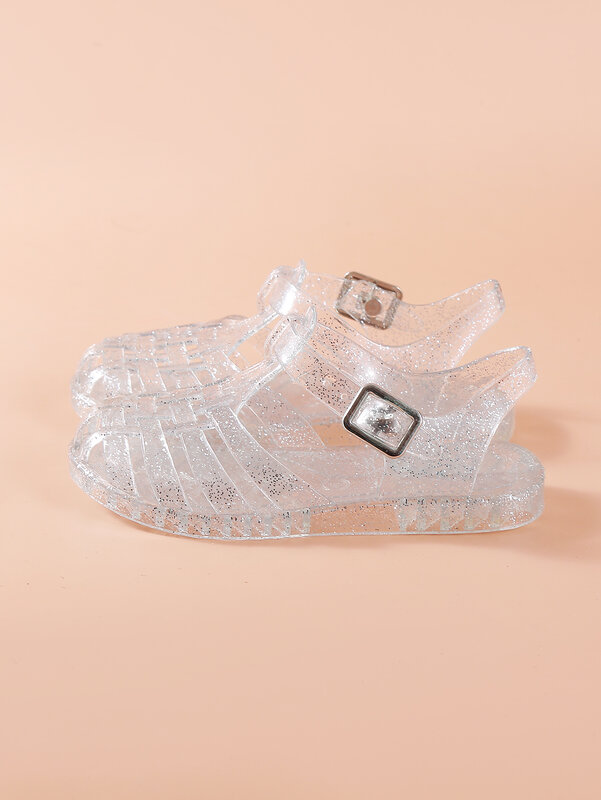 Children's sandals jelly shoes pvc princess shoes summer girls hollow toe sandals low-cut Roman shoes non-slip soft soles