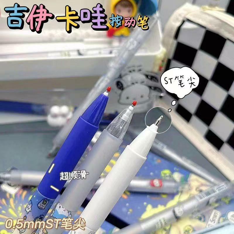 ปากกาลูกลื่นการ์ตูน chiikawa 6ชิ้นน่ารัก0.5มม. สีดำหมึกปากกาหมึกเจลรูปหมีเครื่องเขียนสำหรับนักเรียนขายส่ง