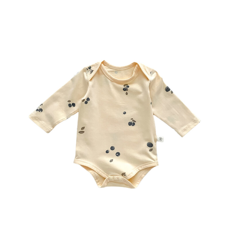 Nordic-Inspired Fruit Print Kids Romper: Adorable Cotton Baby Bodysuit for Infant Newborns - Perfect Cozy Home Attire