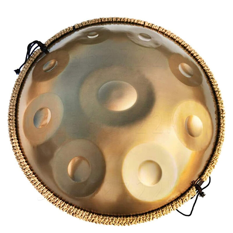 Golden handpan drum G minor 18 pulgadas, tambor de meditación de yoga, instrumento de música para principiantes, tambor de lengua de acero de alta calidad, regalo