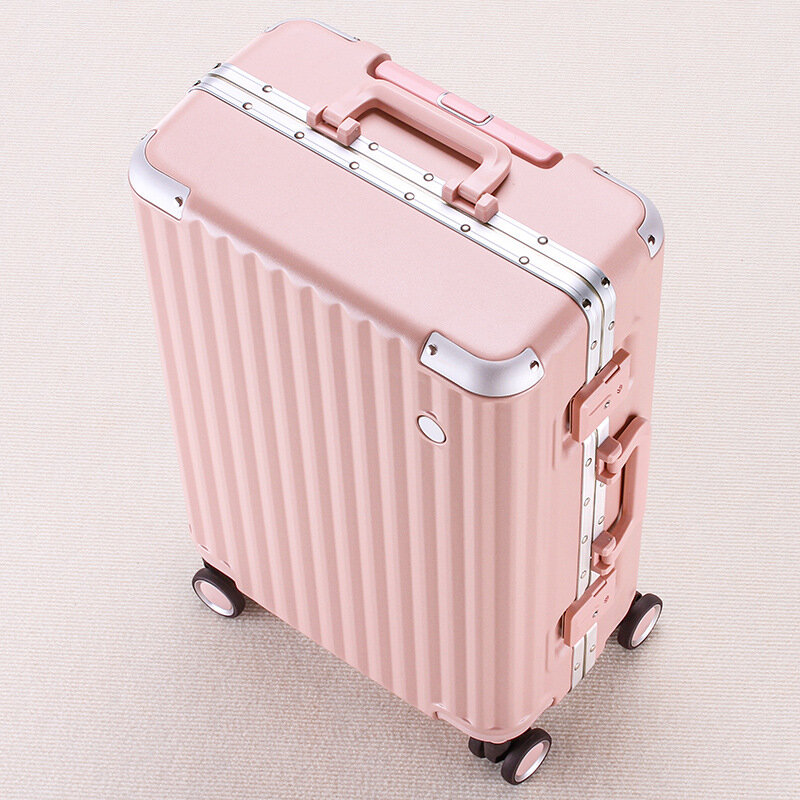 Fashion Candy Color Aluminum Frame Luggage Student Universal Wheel Trolley Case Men's Travel Suitcase Password Boarding Bag