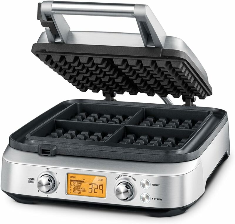 Breville BWM640XL Smart macchina per Waffle a 4 fette, argento