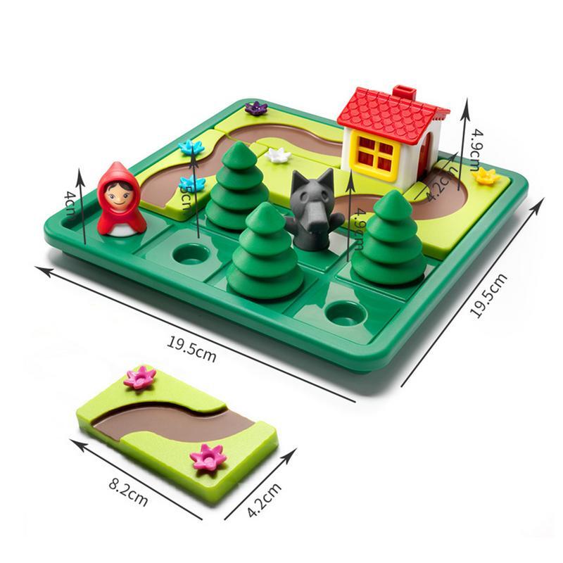 Anak-anak papan permainan bentuk latihan merah kecil naik Hood Parentchild Puzzle hadiah mainan prasekolah pendidikan dini untuk anak-anak
