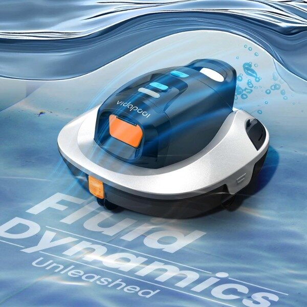 Orca Cordless Robotic Pool Vacuum Cleaner,Portable Auto Swimming Pool Cleaning with LED Indicator,Self-Parking Technology Ideal