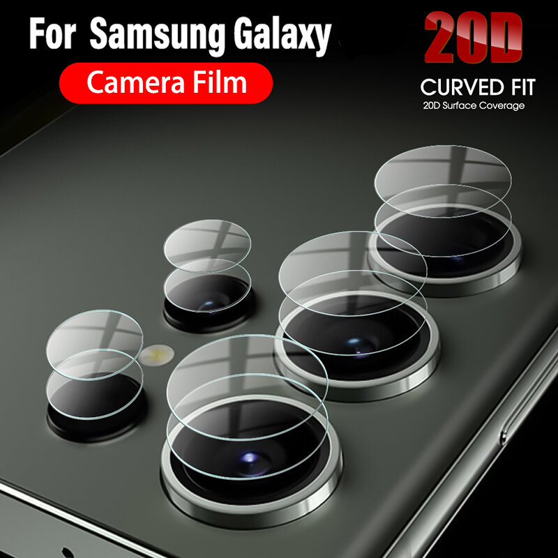 Pelindung lensa HD, untuk Samsung Galaxy S24 S23 S22 Ultra Phone kamera Film untuk S21 S20 Ultra FE Plus Note 20 5G S 24 23 22 Note20