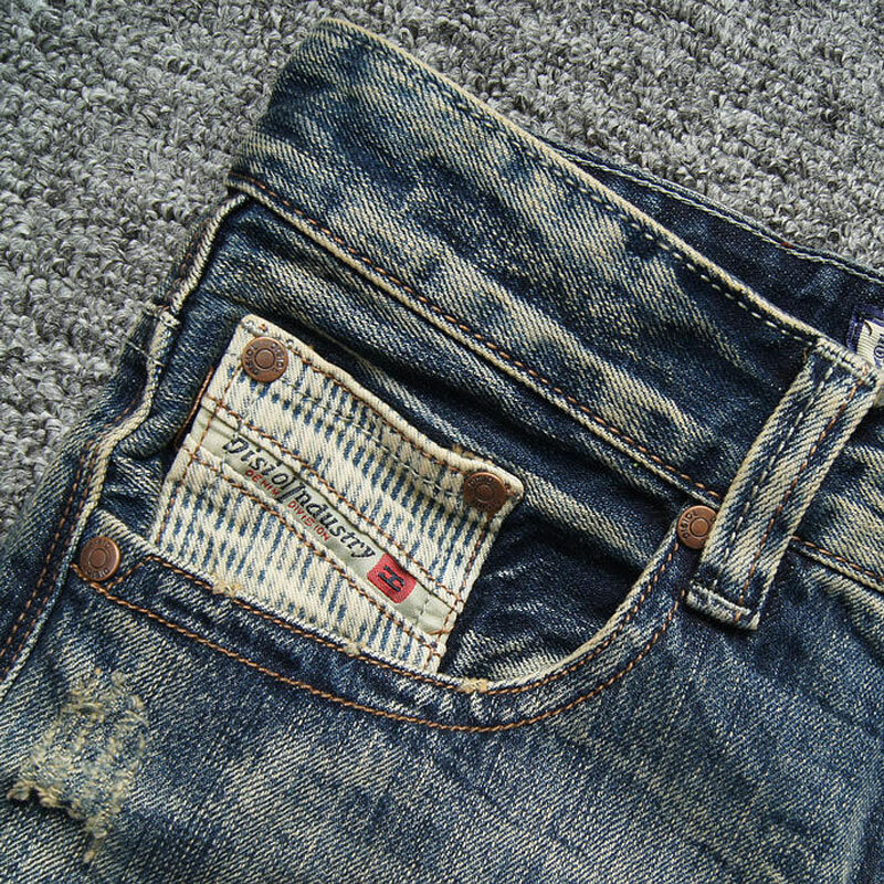 Streetwear Fashion Men Jeans Retro Washed Blue Stretch Slim Fit Ripped Jeans Men Patched Designer Vintage Denim Pants Hombre