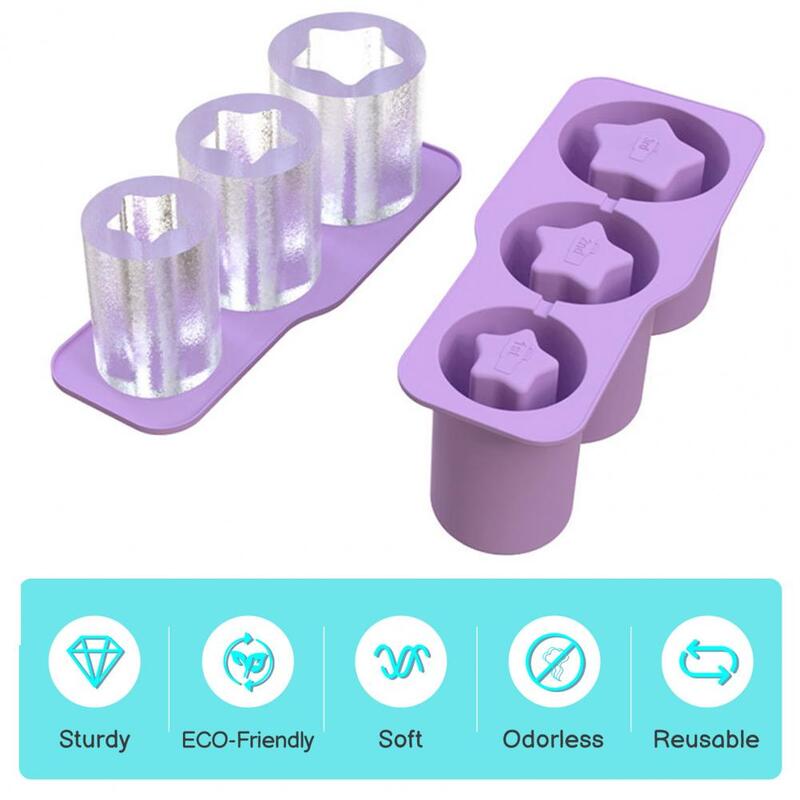 Reusable Ice Cube Mold with Lid Silicone Ice Cube Tray with Lid for 20-40 Oz Tumblers Unique Hollow Cylinder Ice for Cocktails