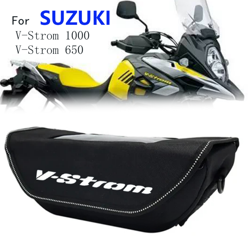 Tas penyimpanan setang sepeda motor, untuk Suzuki v-strom 1000 v-strom 650 tahan air dan tahan debu, tas perjalanan setang sepeda motor