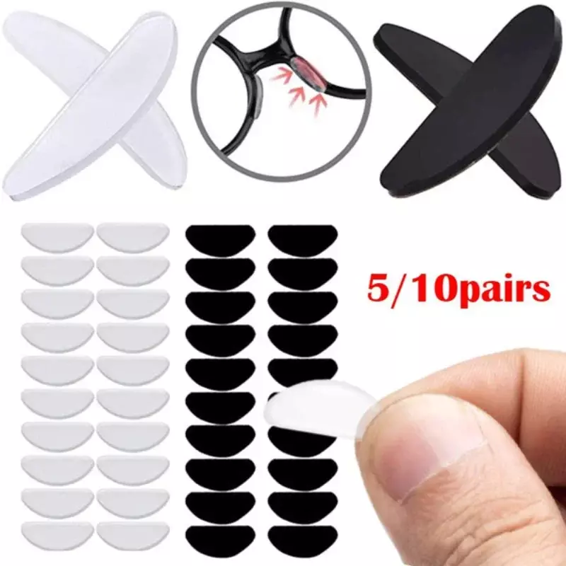 10/50pcs Silicone Glasses Nose Pads Adhesive Nose Pads Non-slip White Thin Nosepads for Glasses Eyeglasses Eyewear Accessories