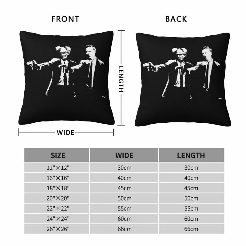 Schopenhauer and Nietzsche - Fun Philosophy Shirt Throw Pillow Plaid Sofa Luxury Pillow Cover