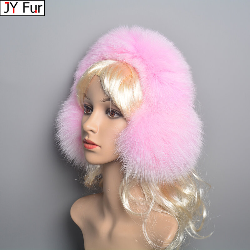 Real Fox Fur Earmuffs For Winter Women Warm Natural Raccoon Fur Earmuffs Girls Ear Warmer Genuine Fur Scarves Plush Ear Muff