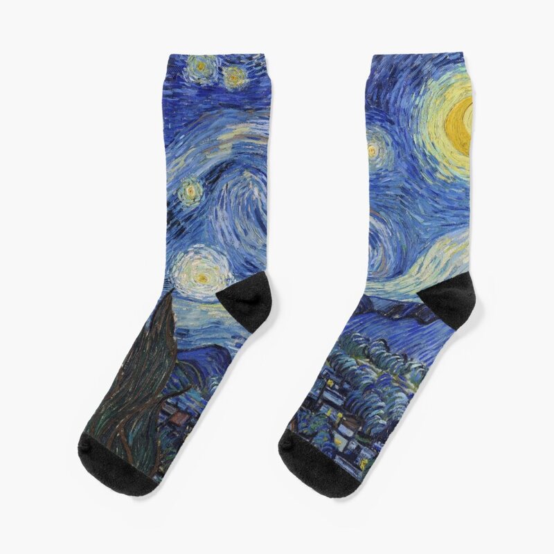 La nuit étoilée de Vincent van Gogh, chaussettes courtes pour femmes, bas hip hop pour hommes, cadeau de la Saint-Valentin pour petit ami