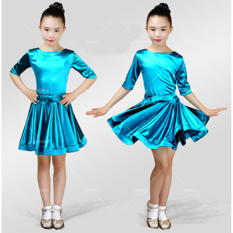 女の子のためのラタンダンスドレス、子供のためのボールルームダンスコスチューム、標準ダンスドレス
