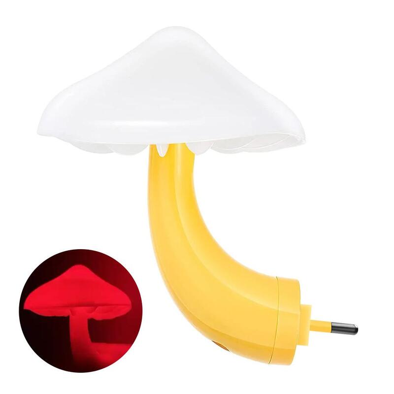 Mushroom LED Night Light Wall Socket Lamp Decorative With Warm White Light-control Sensor - EU/US Plug For Home Decoration U9G7