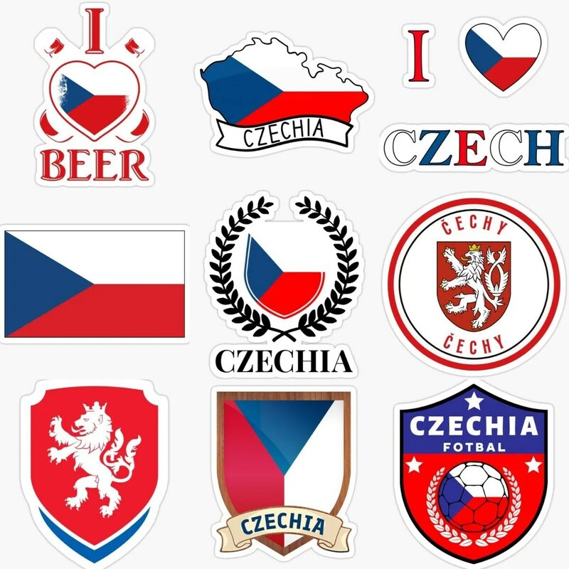 Creative PVC Decore Adesivos, Bandeira da República Checa CZ, Mapa, Emblema, Computador portátil, Carro, Janela, Vidro, Motocicleta, Caminhão, Parede, Off-Road Van