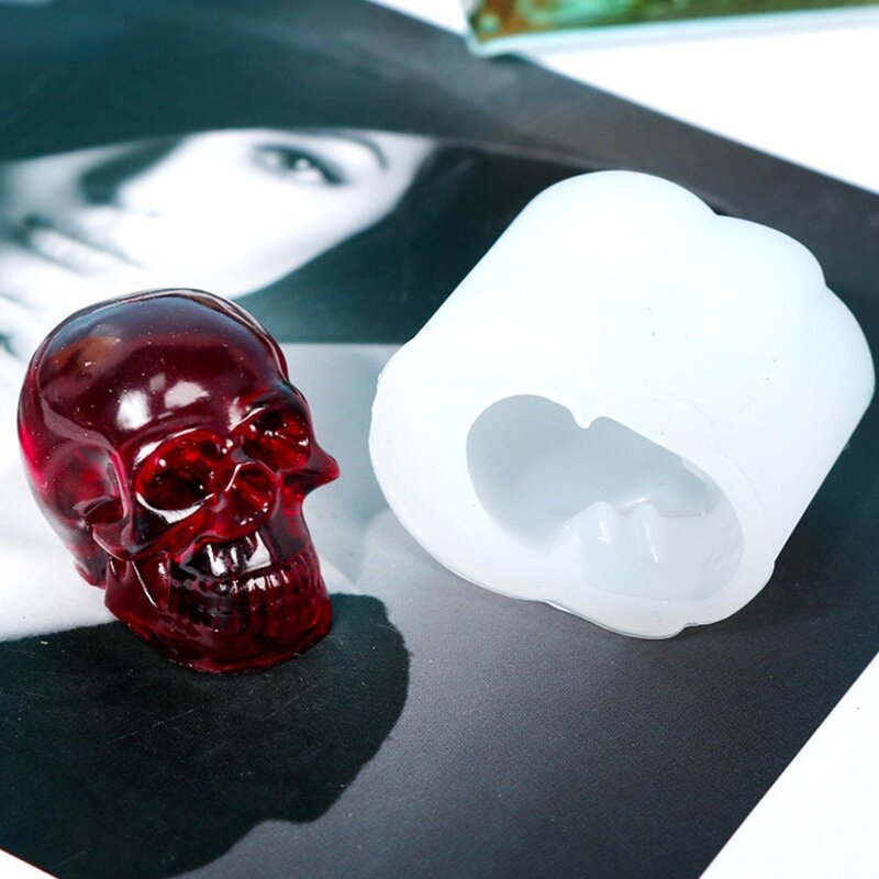 Handmade Skull สำหรับหัวสำหรับพวงกุญแจเรซินแม่พิมพ์หล่อต่างหู DIY แม่พิมพ์ Handi
