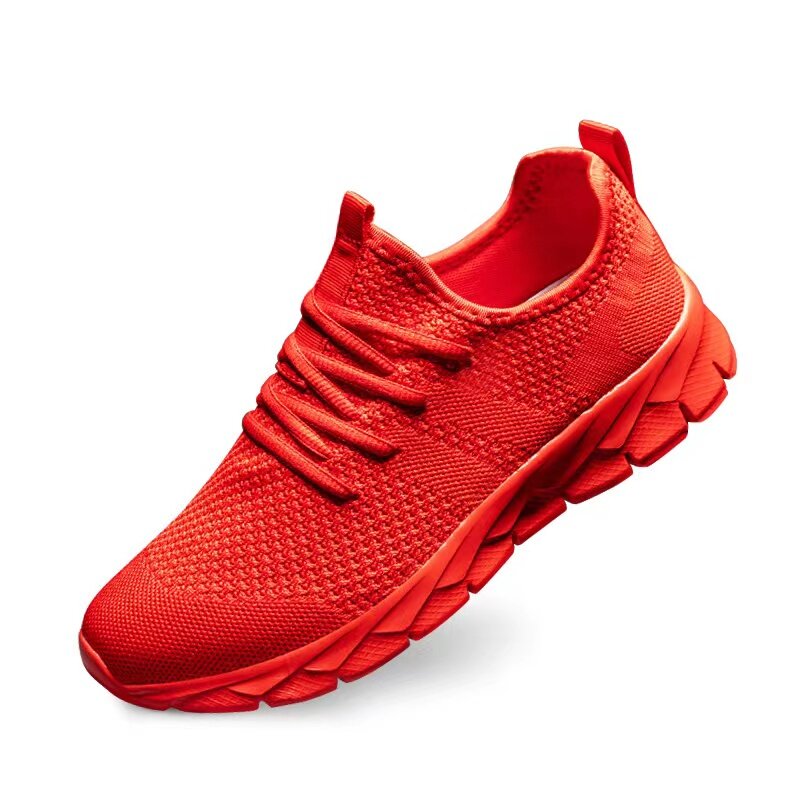 Men's flying woven outdoor running shoes, casual, comfortable, lightweight, breathable sports shoes