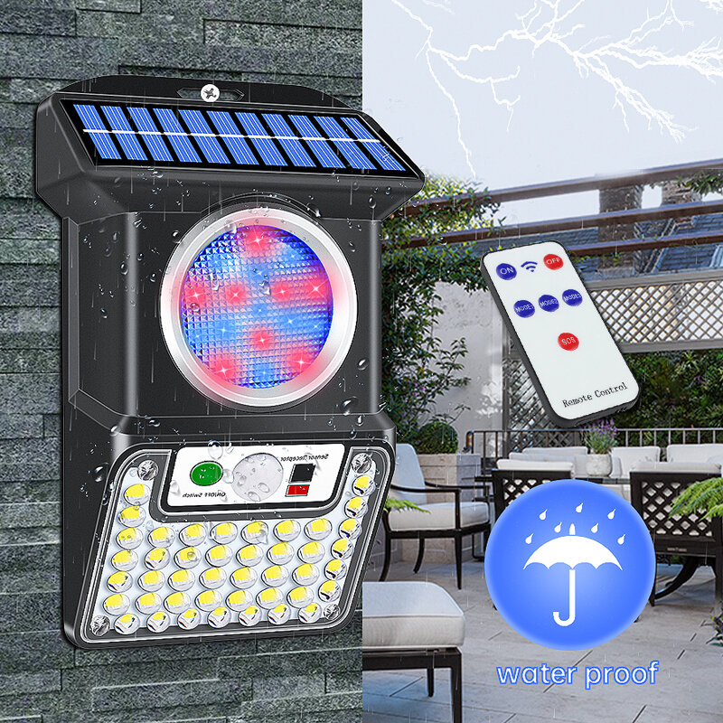 Farola Solar con Sensor para exteriores, luz de pared inalámbrica de inducción IP65, lámpara de pasillo de jardín, 4 modos, lámpara de advertencia para puerta delantera y patio trasero