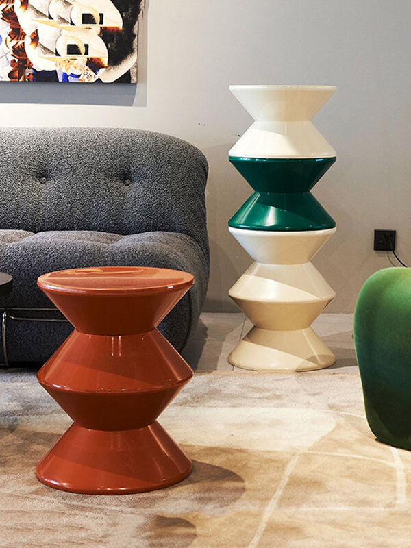 รอบกาแฟตารางพลาสติก Nordic Perabot Rumah ห้องนั่งเล่นโซฟาตารางด้านข้างห้องโถงรองเท้าสตูลระเบียงขนาดเล็กโต๊ะทำงาน Nightstands