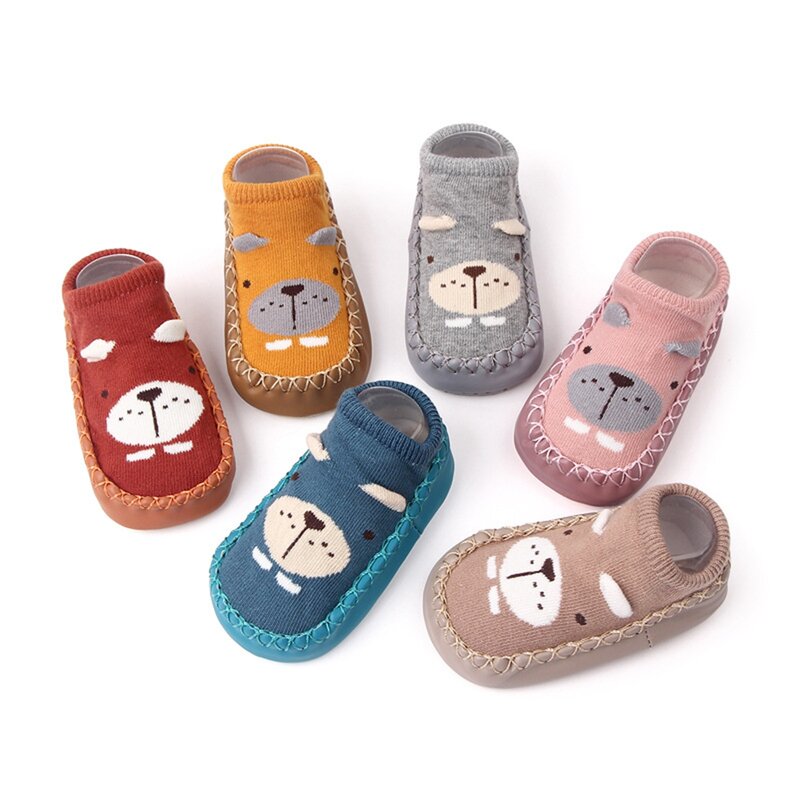 Mildsown-zapatos de calcetín de suela suave para bebé, calcetines planos antideslizantes para pies de dibujos animados, zapatos para caminar para recién nacidos, niñas y niños