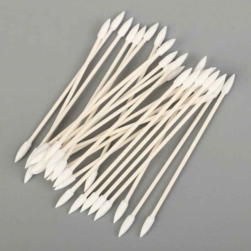25pcs Pointed Dust-free Cotton Swab Cosmetics Permanent Makeup Disposable Cotton Swab Ear Jewelry Clean Sticks Tip Head