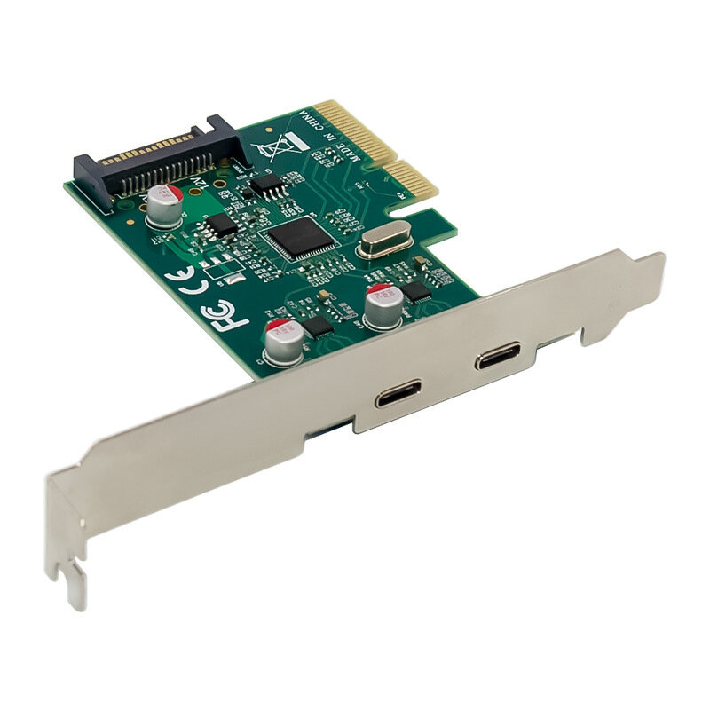 ASM1142 PCI-E X4 USB 3.1 Gen2x2 Dual-Port TYPE-C 10G Rate ความเร็วสูงการ์ด