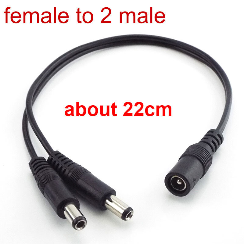 2.1x 5.5mm 1 Dc Female To 2/3/4/5/6/8 Male Plug Power Cord Adapter Connector Cable Splitter For Led Light Bar Monitor CCTV D6