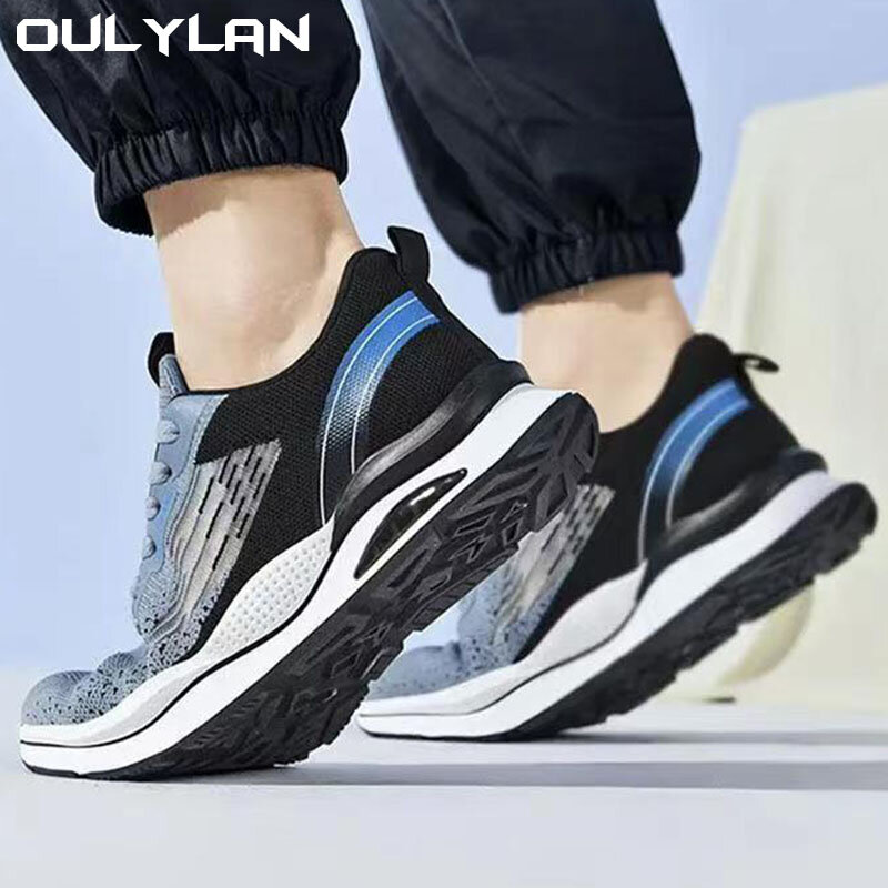 Oulylan-Zapatillas deportivas de malla para hombre, zapatos informales transpirables, cómodos, con plataforma, para correr al aire libre, Tenis