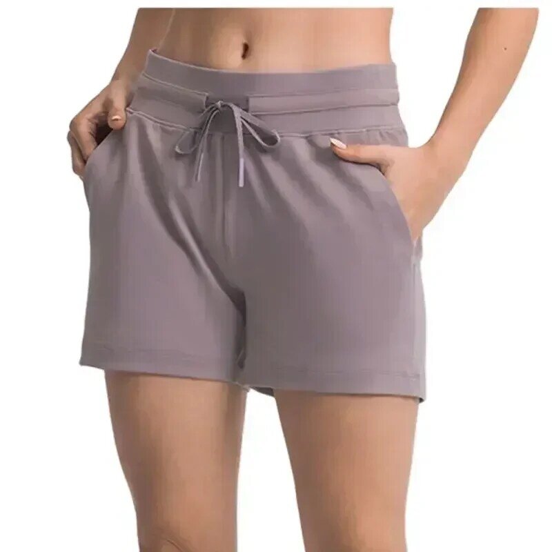 Shorts de limão para senhora, shorts de corrida ao ar livre, material lycra, alta elasticidade, secagem rápida, ventilação, tênis, fitness