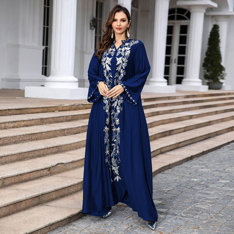 Gaun malam bordir ringan mewah untuk wanita gaun pesta Kaftan Muslim Arab Dubai pakaian wanita untuk wanita Muslim