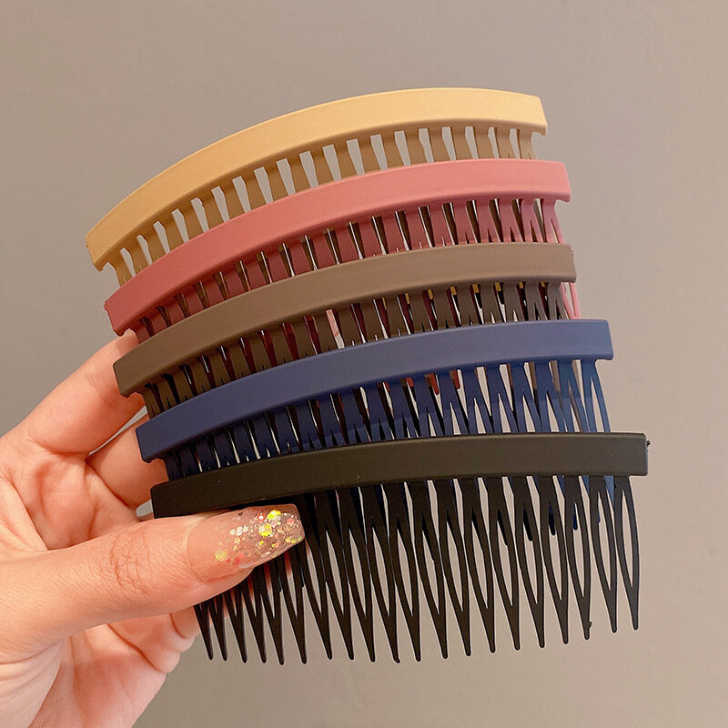 Plastic Side Hair Twist Comb para mulheres, pente francês, acessórios para cabelos finos, grampos de cabelo, 4 cores, 23 dentes, 1 pc