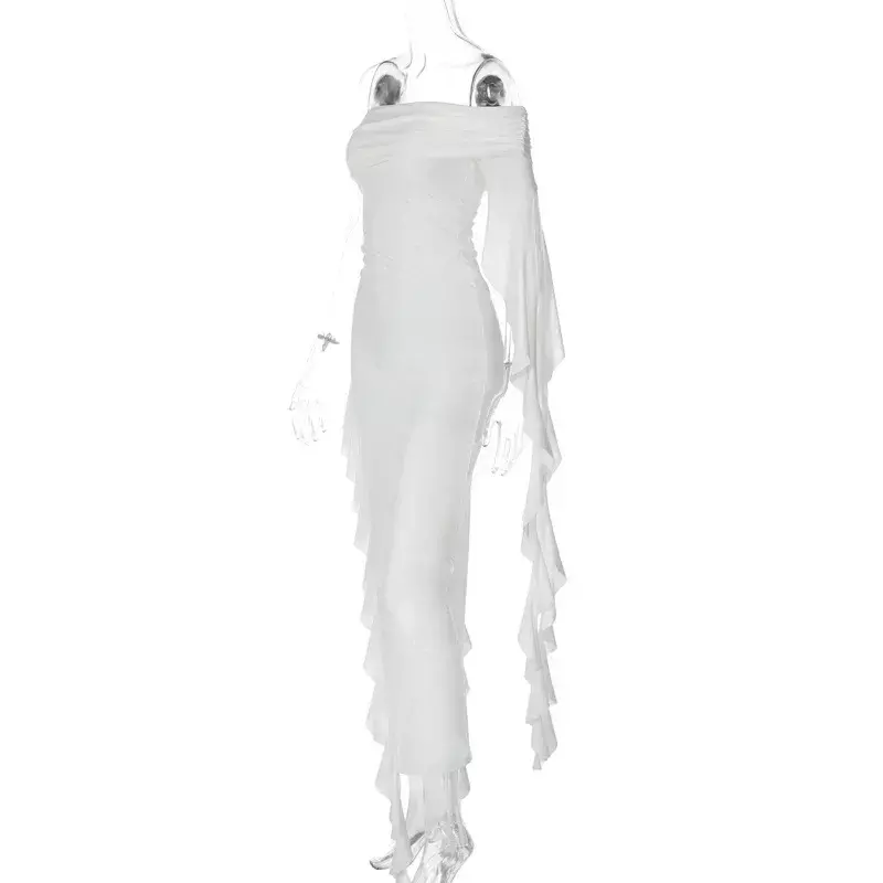 Sukienka w rozmiarze Skinny sukienka ciążowa z fotografia kobiet w ciąży odkrytymi ramionami rekwizyty fotograficzne ubrania Baby Shower