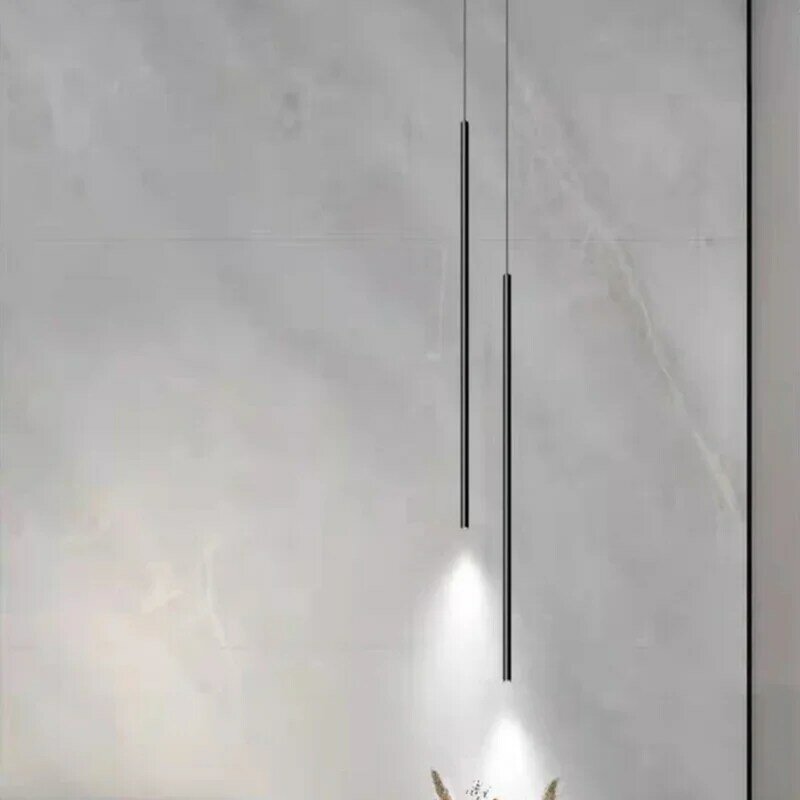 Lampu gantung tembaga minimalis, untuk samping tempat tidur ruang tamu ruang makan dapur lampu gantung emas hitam tubuh kawat dapat disesuaikan 4000K