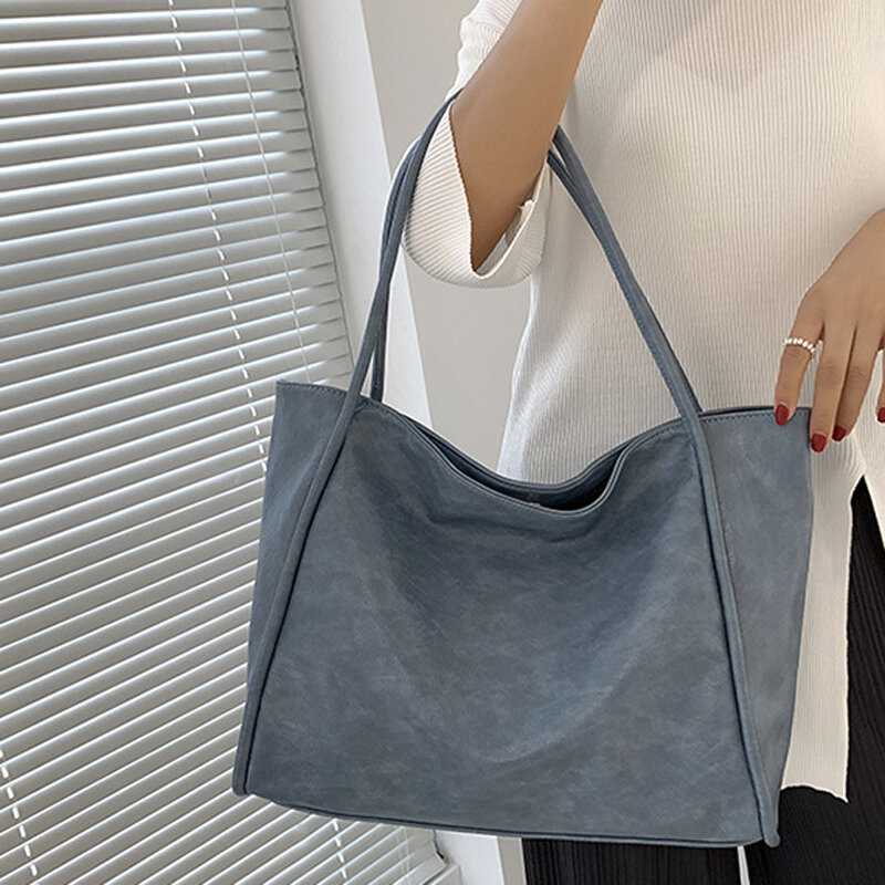 Fashion Large Capacity Women Shoulder Bags High Quality Solid Color Casual Vacation Women Shopping Bags bags for women