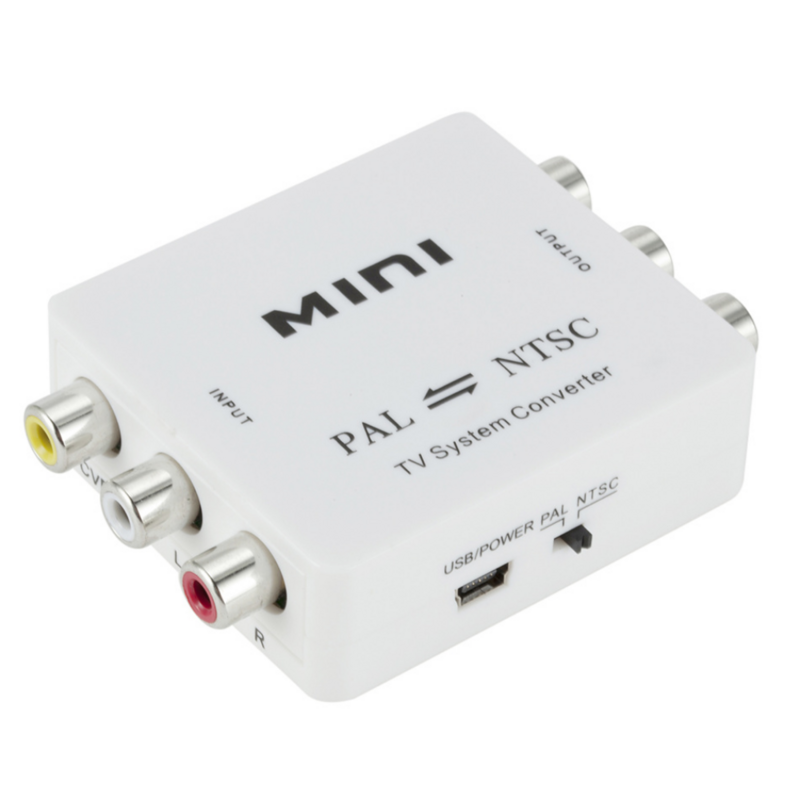Mini PAL NTSC convertitore di sistema TV bidirezionale Switcher PAL a NTSC NTSC a PAL convertitori di connessione compositi TV a doppia via