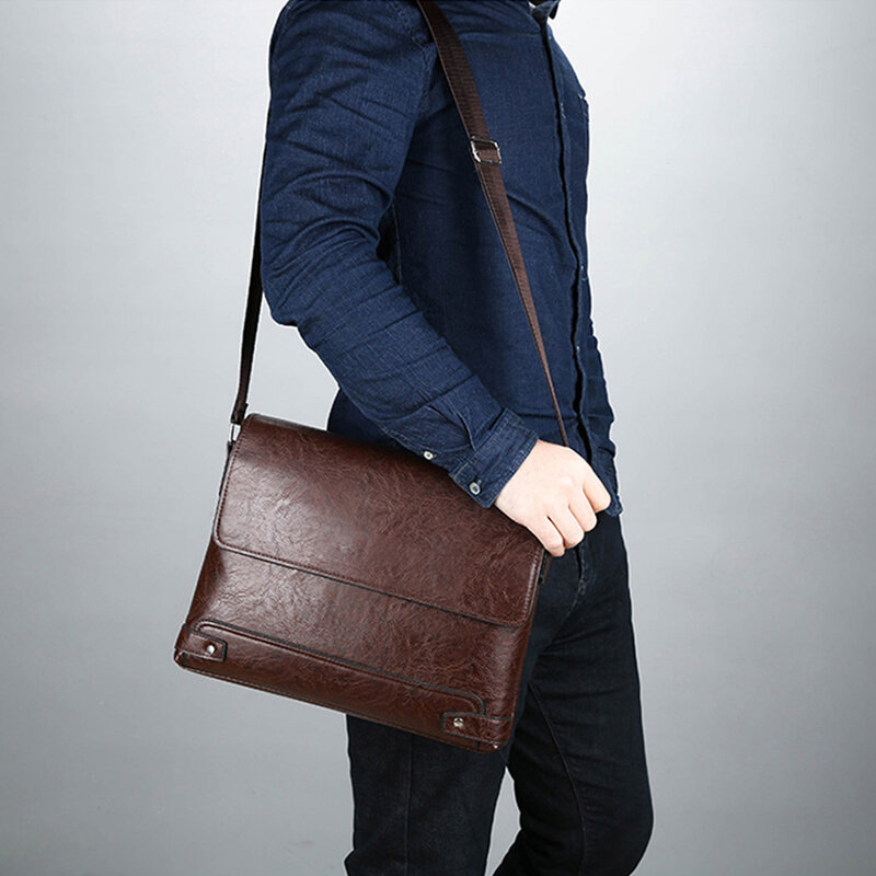 Мужской портфель из искусственной кожи Tote Boston, деловая дизайнерская сумка через плечо для ноутбука