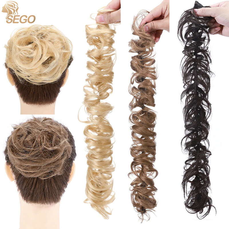 SEGO 32 г Реми настоящие человеческие волосы шиньон грязный пучок резинка для волос удлинитель шиньон пончик роликовые хвосты