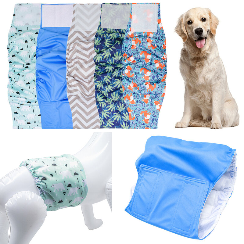 Pañales de absorción rápida para mascotas, pantalones fisiológicos ajustables a prueba de fugas, banda para el vientre para perros masculinos
