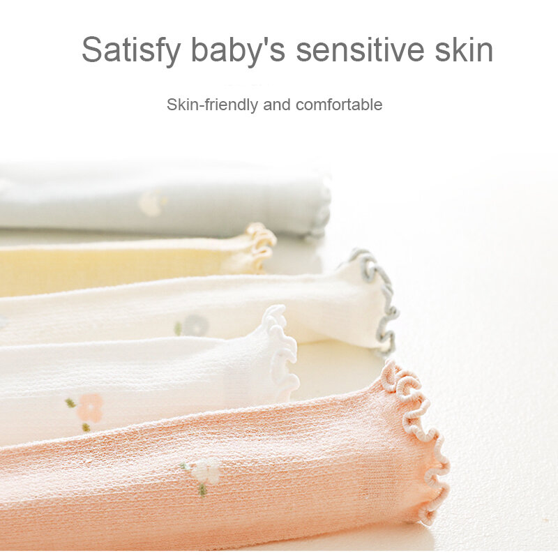 Modamama-Calcetines de malla hasta la rodilla para bebé, medias de encaje antimosquitos, de tubo largo de algodón suave para recién nacido, de verano