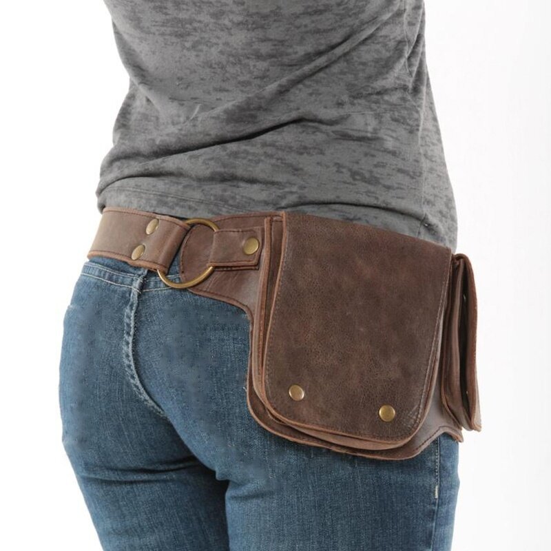 Medieval PU Leather Thigh Bags para mulheres, Fanny Pack, Cinto de cintura, Viagem, Ao Ar Livre, Utilitário, Quadril